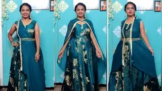Dupatta style on long Gown #shortvideo #styling