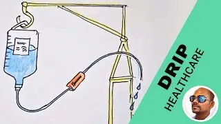 How to draw drip ? ( Healthcare drawing - step by step drawing tutorial )