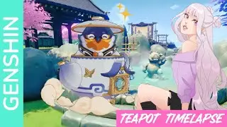 GENSHIN EMERALD PEAK TEAPOT COZY TIMELAPSE! DESIGN WITH ME!