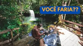 He got a TATTOO on the WATERFALL that few would have COURAGE I Our life on the road.