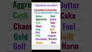 List of uncountable nouns 🔥
