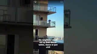 Electric Violin Balcony Concert - neighbors view across the high-rise (Symphony - Clean Bandit)