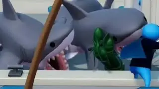 Gang Beasts but you can fight sharks