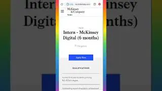 Internship Alert By McKinsey Digital (6 months  ) | Apply Fast