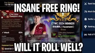 FREE OP RING?!?! E7WC Ring + Ancient Inheritance Gear Enhancing Session [Epic Seven]
