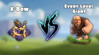 X-Bow Level 1-Max Vs Giant Level 1-Max (1vs1) | Clash of Clans #clashofclans #coc #supercell