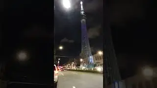 夜の浅草通り、押上交差点🚴🚴🌛🌛🌛