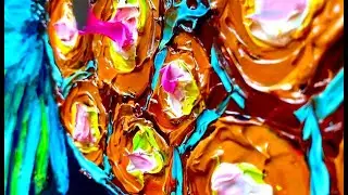 Пишем ананас маслом в технике импасто