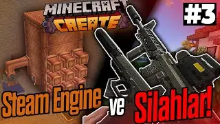 Minecraft'ta M4A1 ve Glock 17 Yaptık! Steam Engine ile 147.000su Güç! | Steampunk Create #3