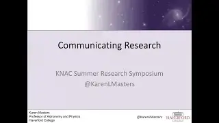 Communicating Research - Karen Masters - October 3, 2020