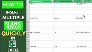 How to insert multiple blank rows quickly in Excel