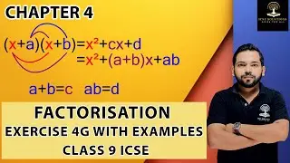FACTORISATION  EXERCISE 4 G WITH EXAMPLES