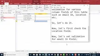 Few examples on column validation for tables in MS Access