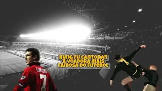 A voadora de Éric Cantona em um hooligan fascista
