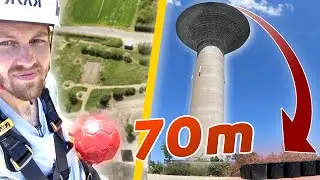 Puissance 4 Géant du haut d'un château d'eau (70m de hauteur)