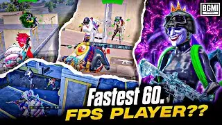 FASTEST 60 FPS PLAYER ?? 😳 | IPHONE 13 IN 2024 ?? 🫡 | Fastest 4 Finger Player | BGMI