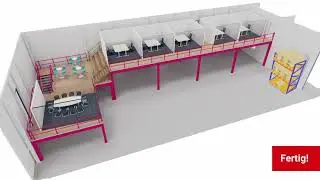 Entstehung einer Lagerbühne mit zwei Ebenen Animation