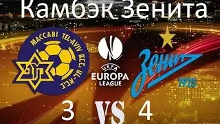 МАККАБИ - ЗЕНИТ 3:4 . Maccabi -Zenit 3-4 15.09.2016.Лига Европы.Обзор.Футбол.голы.