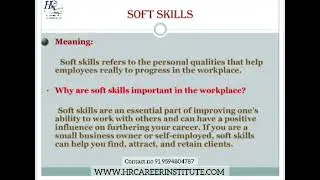 Soft Skills: Meaning, Importance and Types. #SoftSkills #hrcareerinstitute #HR