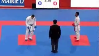MS WKF 2012, Eliminace kumite male -67kg (Filip Šmajcl) 1.kolo