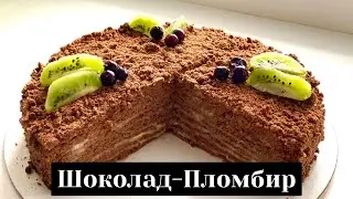 ҚОЛЖЕТІМДІ продуктылардан тұратын  ШОКОЛАД-ПЛОМБИР торт. БЮДЖЕТНЫЙ торт из доступных продуктов.