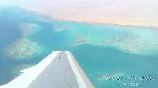 ✈ Landing Boeing 737 in Sharm El-Sheikh, Egypt, mountain, city, fender and reverse turbine