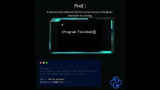 find( ) method | python tutorial 