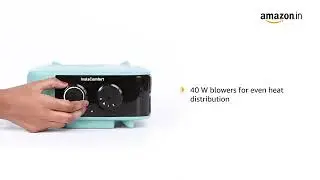 Crompton Insta Comfort Heater 2000 Watts Heat Convector with Adjustable Thermostats, Hybrid Cyan