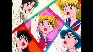 Sailor Moon R Transformación grupal 1080p
