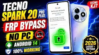 Tecno SPARK 20 Pro Plus Android 14 Frp Bypass || Without PC || Tecno KJ7 Google Account Unlock 13/14