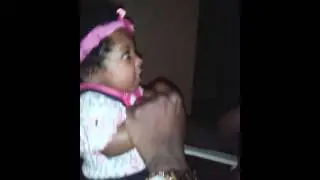 Baby Khalia yelling back at her dad