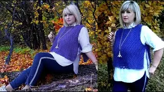 Вязаная жилетка спицами // МК