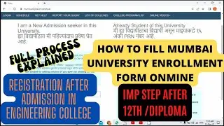 Mumbai University Online Application for Fresher Students 2022-23| Mumbai University Enrollment Form