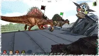 Крутая Битва Против Двух Спинозавров в ARK: Survival of the Fittest.