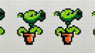 How to make peashooter gif tutorial #lego #pvz #plantsvszombies #pixelart #gif