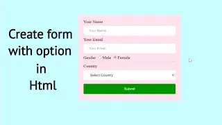 How to Create Form with select Option in Html | HTML | #html #developer #programming