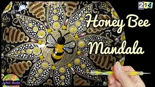 Honey Bee Dot Art Mandala Rock Painting Tutorial