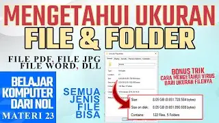 Cara mengetahui ukuran file dan folder dengan mudah