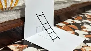 Cara menggambar tangga 3d. #gambar3d #drawing #tutorial