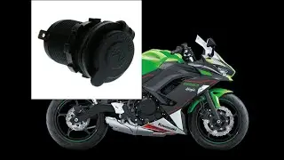 Установка прикуривателя на Kawasaki Ninja 650 2021. Installing DC power outlet DC 12V DC lighter 12V