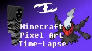 Pokemon #491 Darkrai- Minecraft Pixel Art Time-Lapse