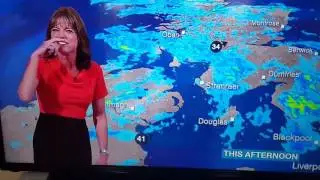 BBC weather reporter can't stop laughing