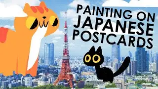 Painting on Japanese Postcards