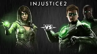 Injustice 2 - Чаровница против Зелёных Фонарей (Хэл и Джон) - Intros & Clashes (rus)