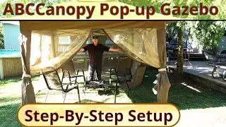 ABC-Canopy 13'x13' Pop-up Gazebo Detailed Setup w/Mosquito Net