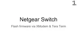 Netgear Switch: Flash Firmware with XModem and Tera Term