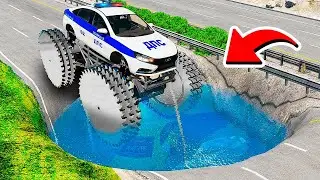 DROVE THROUGH A DEEP HOLE WITH WATER ON A GIANT LADA VESTA WITH SAWS 🔥 GTA 5 BUYVOLSON MODS