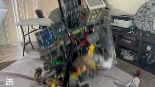 Destroying my giant Lego city!!!