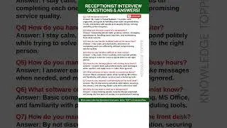 Receptionist Interview Questions and Answers | Receptionist Job Interview Questions and Answers