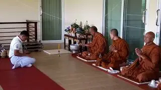 Thai Buddhist Monks House Blessing Ceremony